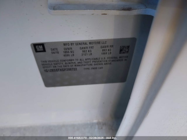 1G1ZE5STXGF288722 Chevrolet MALIBU 1LT