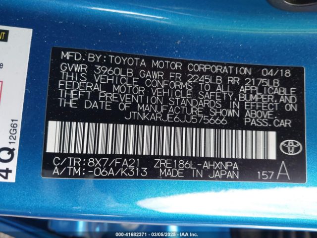JTNKARJE6JJ575666 Toyota COROLLA IM