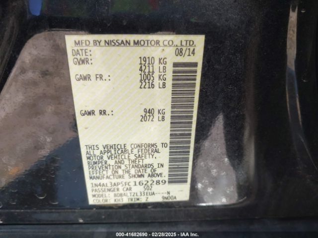 1N4AL3AP5FC162289 Nissan Altima 2.5 Sl