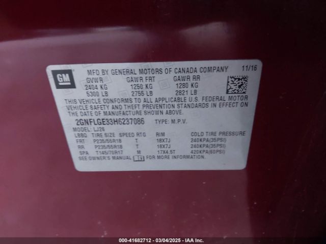 2GNFLGE33H6237086 Chevrolet Equinox Premier