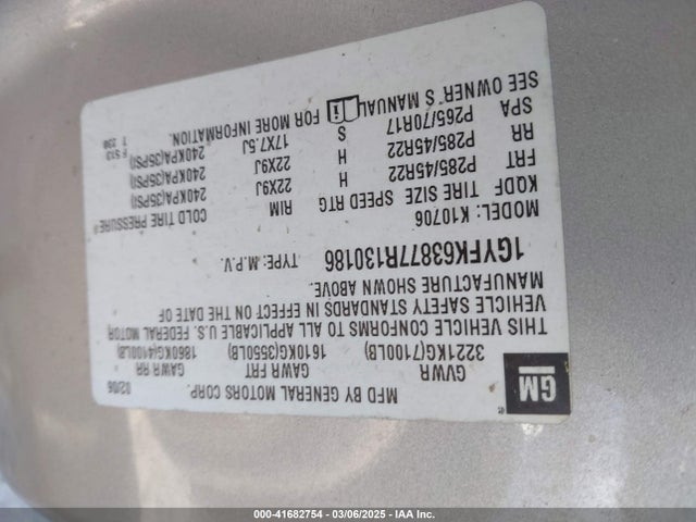 2007 CADILLAC ESCALADE 1GYFK63877R130186 Photo 8
