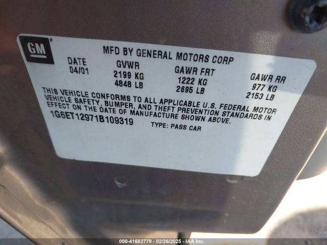 2001 CADILLAC ELDORADO 1G6ET12971B109319 Photo 8