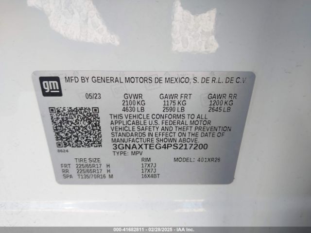 3GNAXTEG4PS217200 Chevrolet Equinox Awd 2fl