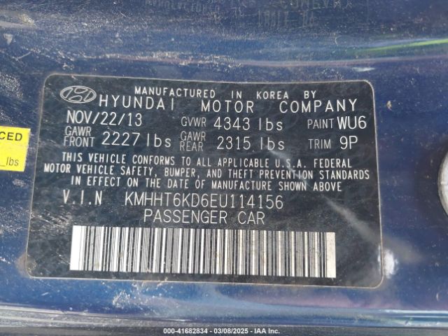 KMHHT6KD6EU114156 Hyundai Genesis 2.0t