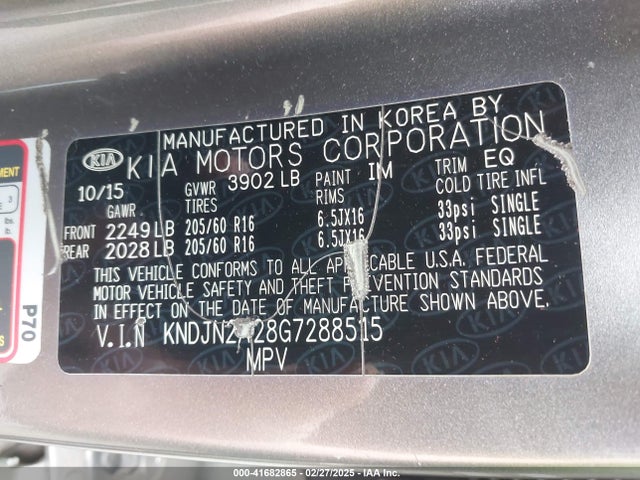 KIA Soul 2016 KNDJN2A28G7288515 Image 9