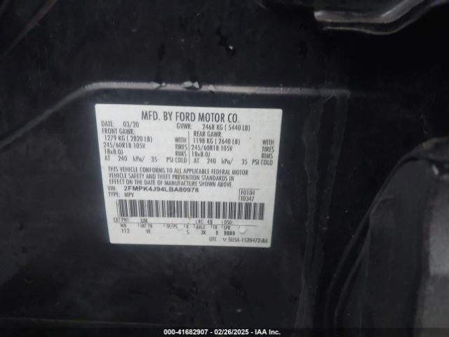 2FMPK4J94LBA80978 Ford EDGE SEL