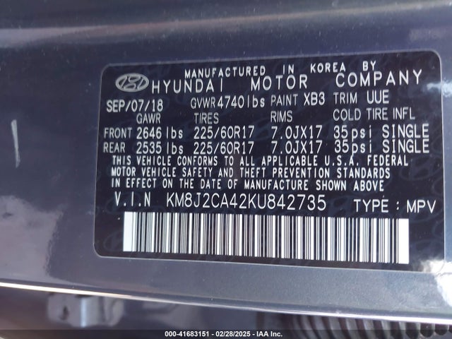 Hyundai TUCSON SE 2019 KM8J2CA42KU842735 Image 9