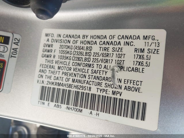 Honda CR-V EX 2014 2HKRM4H58EH629518 Image 9