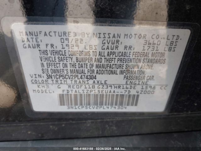 3N1CP5CV2PL474304 Nissan Kicks Sv Xtronic Cvt