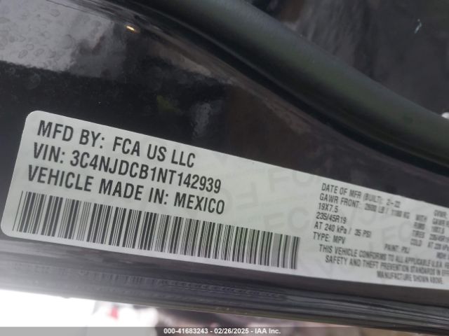 3C4NJDCB1NT142939 Jeep Compass High Altitude 4x4