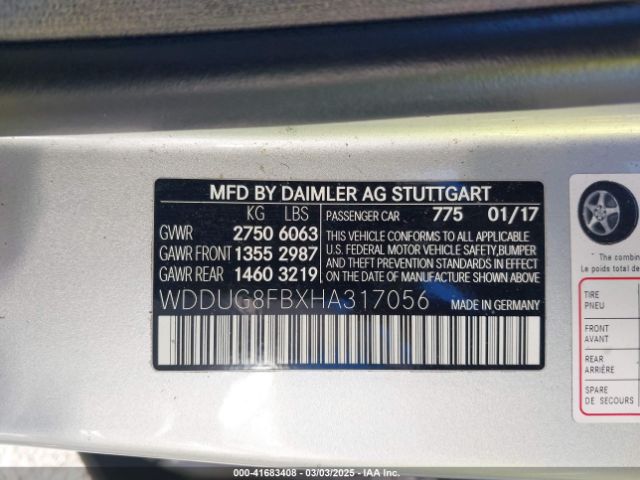 WDDUG8FBXHA317056 Mercedes-Benz S 550 4matic