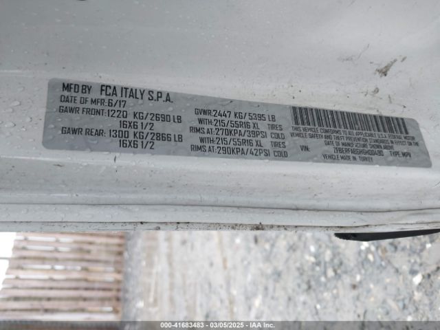ZFBERFAB6H6H00490 RAM Promaster City Tradesman
