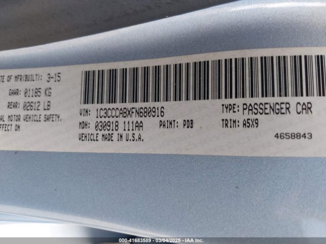 2015 CHRYSLER 200 1C3CCCABXFN680916 Photo 8