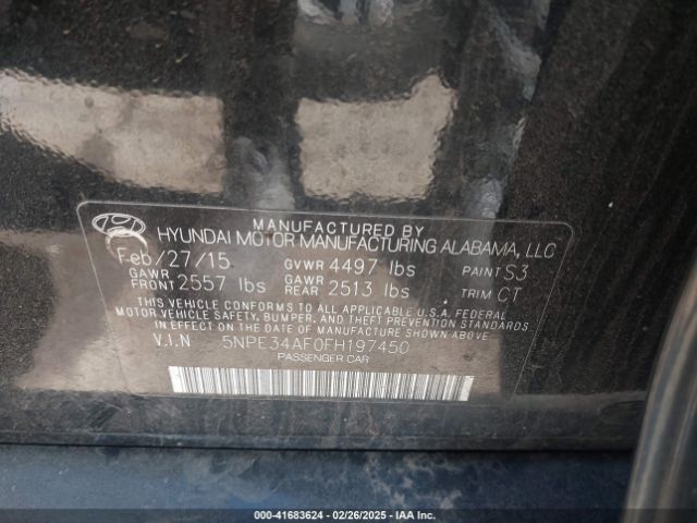 5NPE34AF0FH197450 Hyundai Sonata Sport