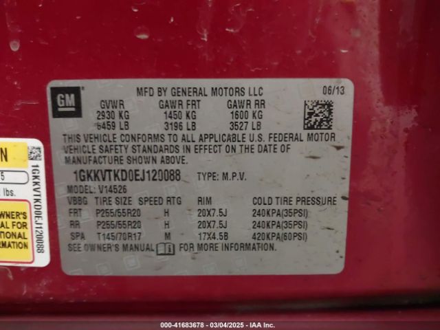 1GKKVTKD0EJ120088 GMC Acadia Denali