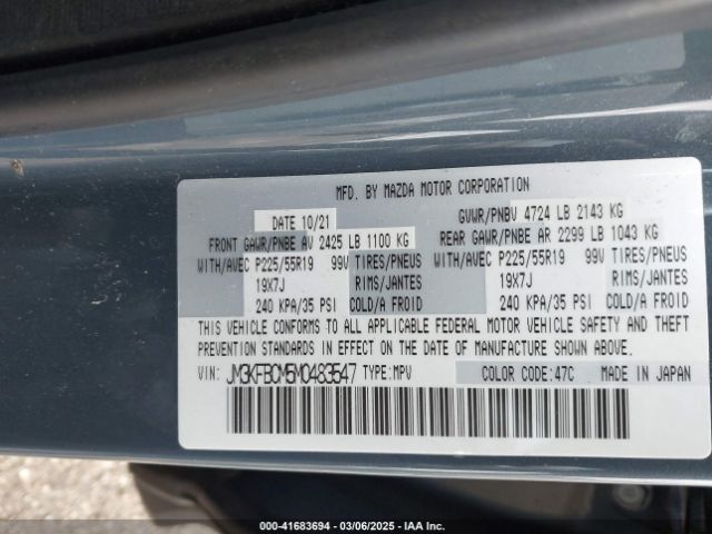 JM3KFBCM5M0483547 Mazda Cx-5 Carbon Edition
