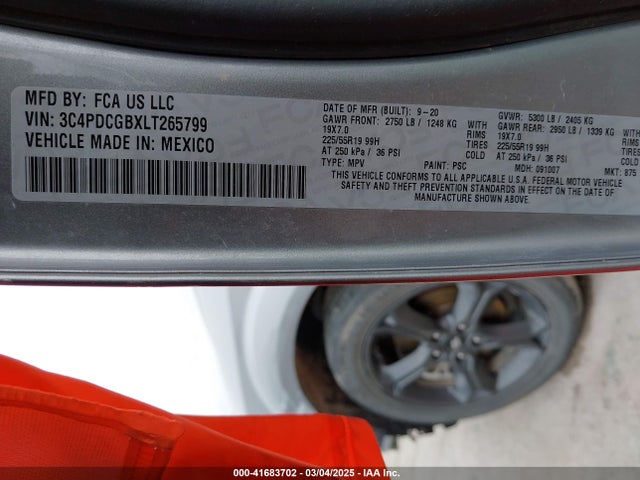 Dodge 2020 2020 3C4PDCGBXLT265799 Image 9