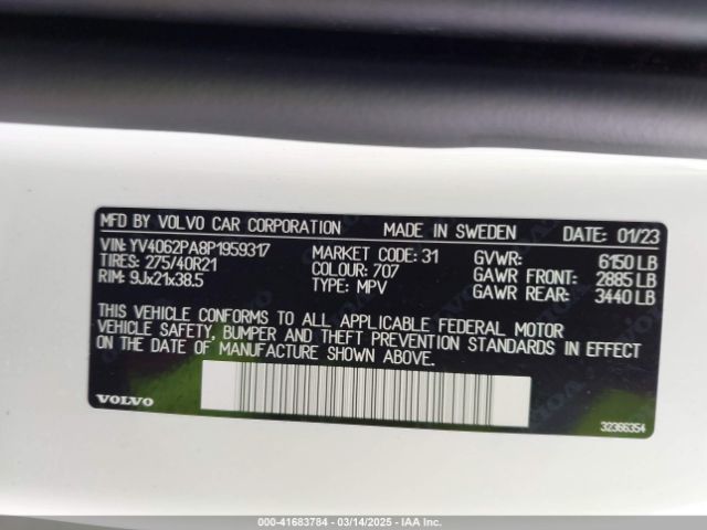YV4062PA8P1959317 Volvo Xc90 B6 Ultimate 7-seater