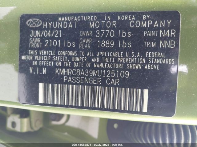 KMHRC8A39MU125109 Hyundai Venue Sel
