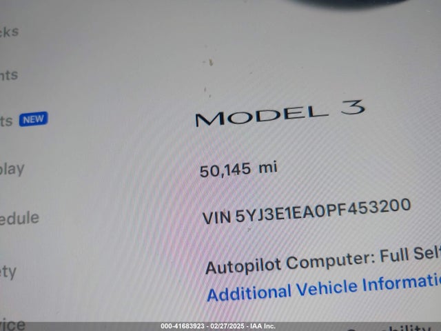 5YJ3E1EA0PF453200 Tesla 2023