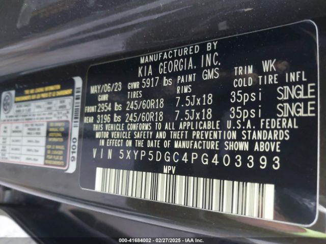 5XYP5DGC4PG403393 KIA Telluride Sx Prestige X-pro