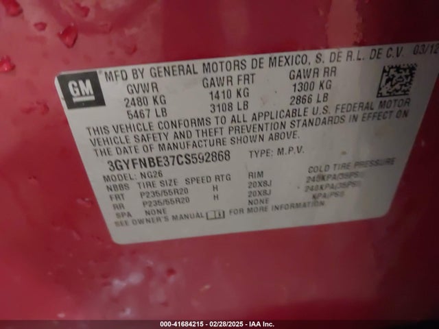 2012 CADILLAC SRX 3GYFNBE37CS592868 Photo 8