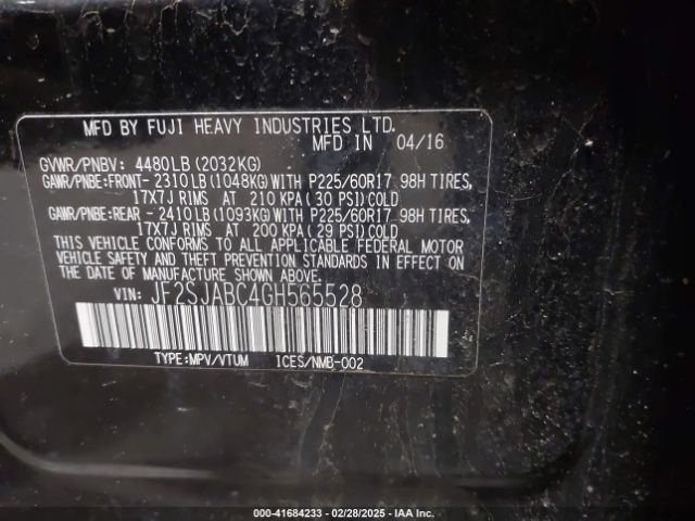 JF2SJABC4GH565528 Subaru Forester 2.5i