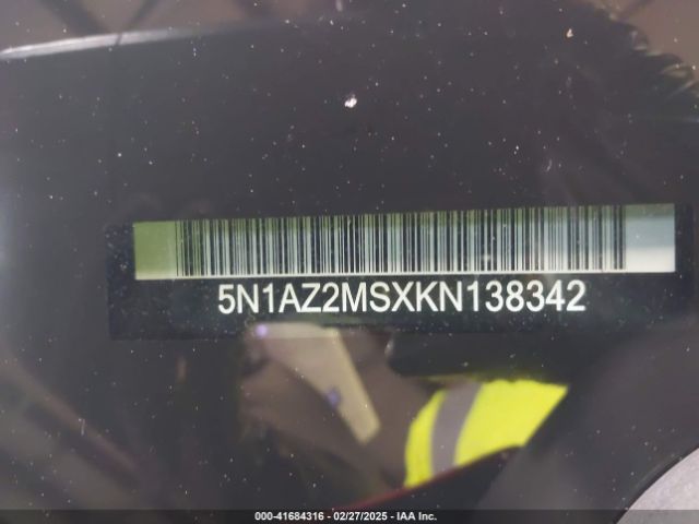 5N1AZ2MSXKN138342 Nissan MURANO SV