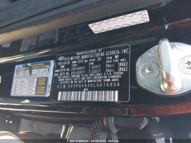 5XYPG4A3XLG676836 KIA Sorento 2.4l Lx