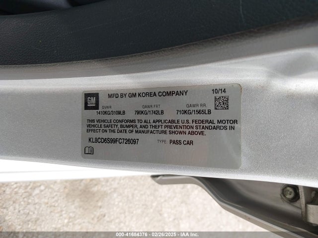 Chevrolet Spark 1lt Cvt 2015 KL8CD6S99FC726097 Image 9