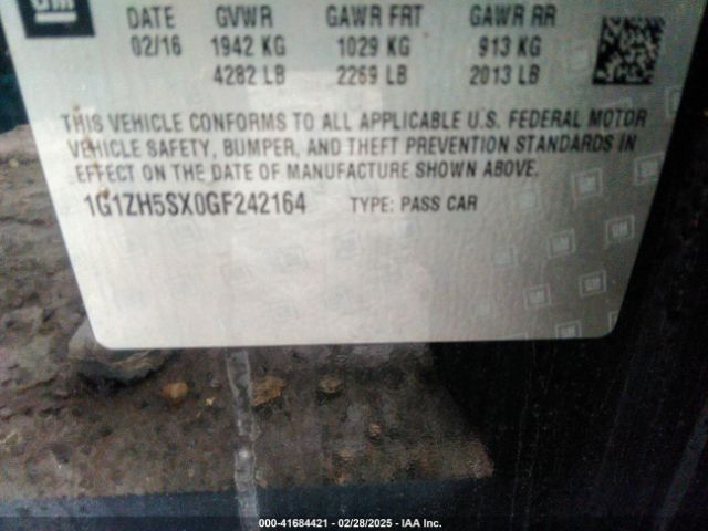 1G1ZH5SX0GF242164 Chevrolet Malibu Premier