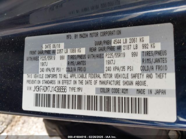 JM3KFADM7J1438656 Mazda Cx-5 Grand Touring