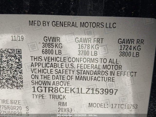 1GTR8CEK1LZ153997 GMC Sierra 1500 2wd Double Cab Standard Box Elevation