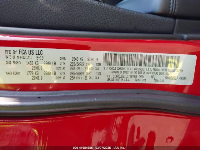 2020 DODGE DURANGO 1C4RDJDG1LC146788 Photo 8