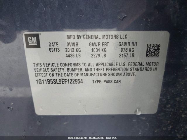 1G11B5SL9EF122954 Chevrolet Malibu 1ls