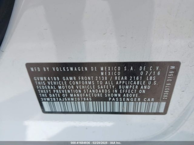 3VW2B7AJ5HM207945 Volkswagen Jetta 1.4t S