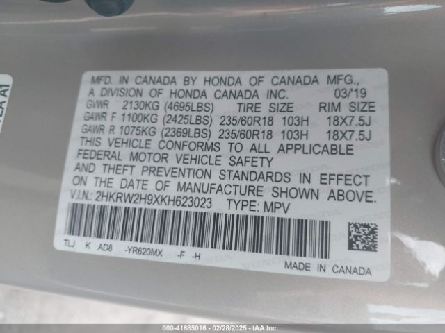 2HKRW2H9XKH623023 Honda l15be