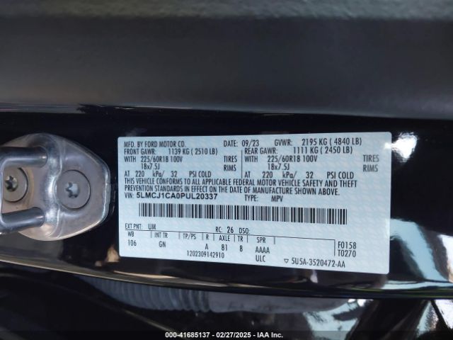 5LMCJ1CA0PUL20337 Lincoln Corsair Standard
