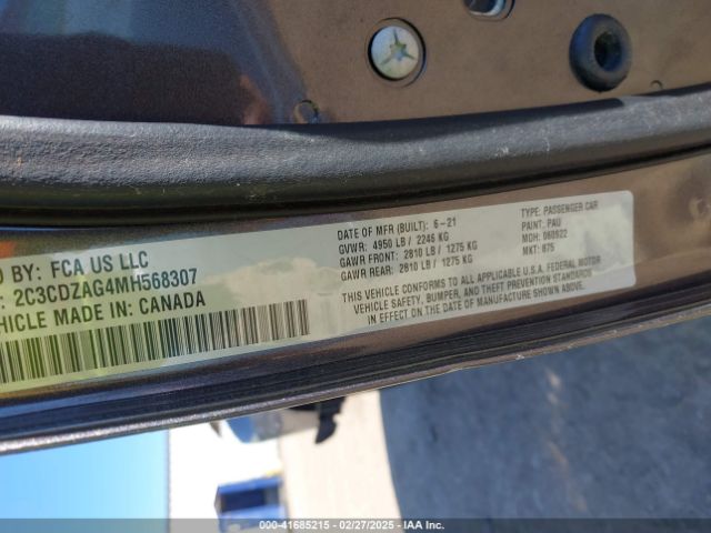 2C3CDZAG4MH568307 Dodge Challenger Sxt