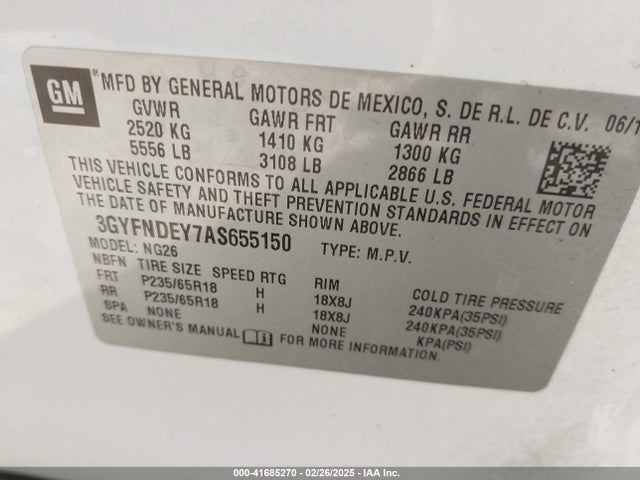 2010 CADILLAC SRX 3GYFNDEY7AS655150 Photo 8