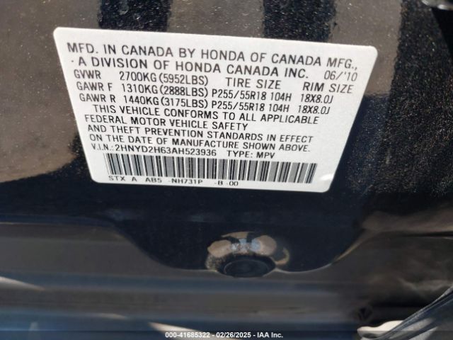 2010 ACURA MDX 2HNYD2H63AH523936 Photo 8