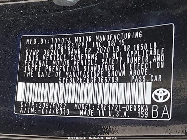 Toyota Corolla S Plus 2016 5YFBURHE8GP366709 Image 9