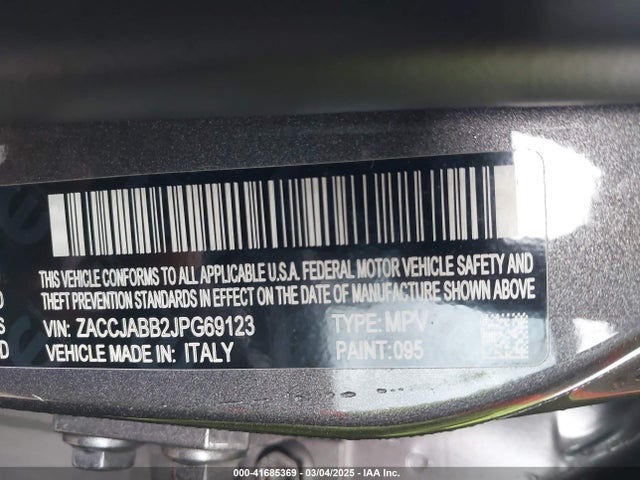 ZACCJABB2JPG69123 Jeep Renegade Altitude Fwd