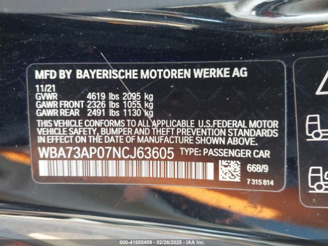 WBA73AP07NCJ63605 BMW 430i Xdrive