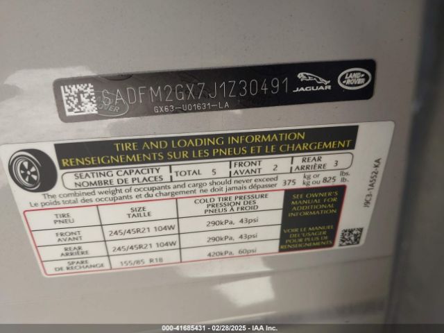 2018 JAGUAR E-PACE SADFM2GX7J1Z30491 Photo 8