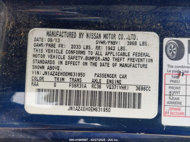 JN1AZ4EH0EM631950 Nissan 370z Touring