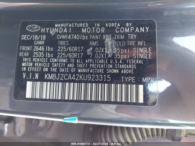 Hyundai TUCSON SE 2019 KM8J2CA42KU923315 Image 9