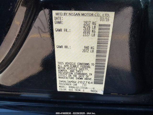 Nissan Altima 2.5 S 2016 1N4AL3AP0GC202764 Image 9