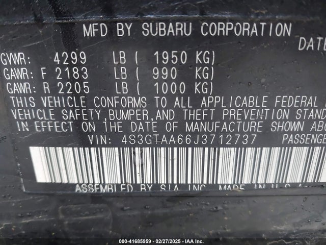 Subaru Impreza 2.0i 2018 4S3GTAA66J3712737 Image 9