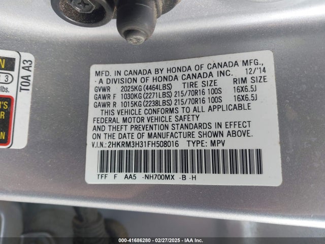 Honda CR-V LX 2015 2HKRM3H31FH508016 Image 9